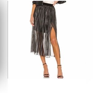 Sanctuary metallic Black Pleated Skirt
